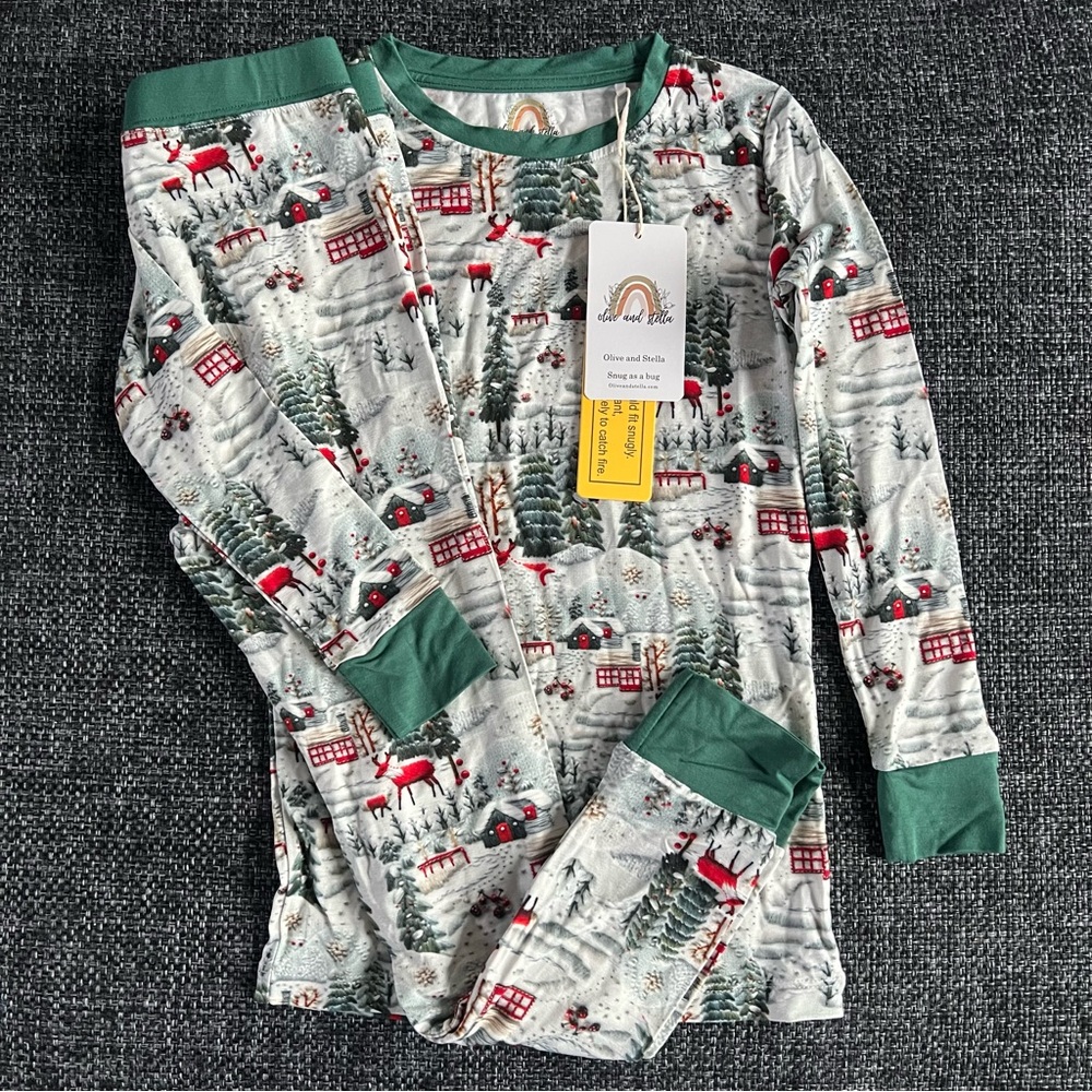NWT Olive and Stella Bamboo Christmas Pajamas